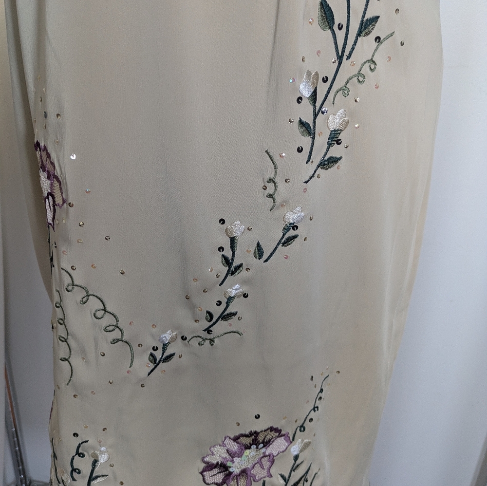 Vintage Spenser Jeremy Tan Embroidered Floral Special Occasions, Size M - Picture 7 of 14